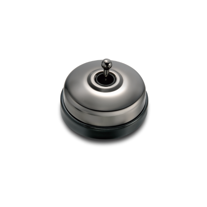 Poussoir et manette nickel noir porcelaine noire ss passe-câble