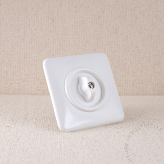 Interrupteur rotatif double THPG Duroplast blanc carrée