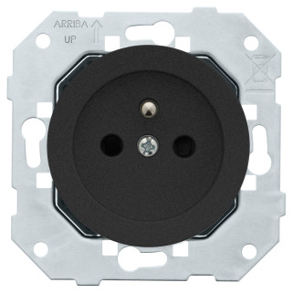 Prise 2P avec terre 16A-250V~ Noir mat