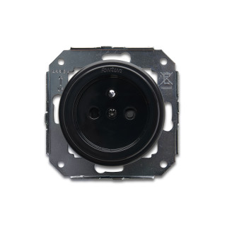 Prise 2P+T couvercle résistante aux chocs noir