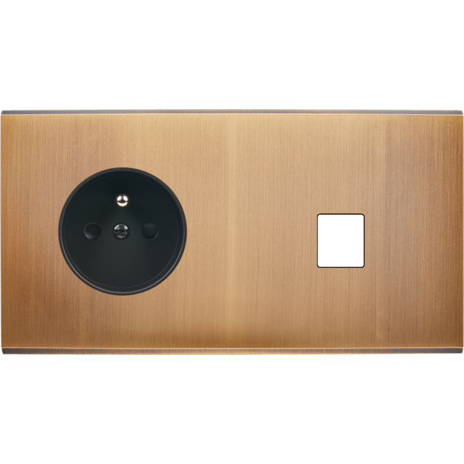 Façade Confidence Laiton Vieux Bronze Double Horizontale PC M1