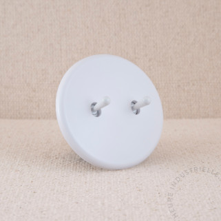 Interrupteur double IRIS blanc satin levier blanc