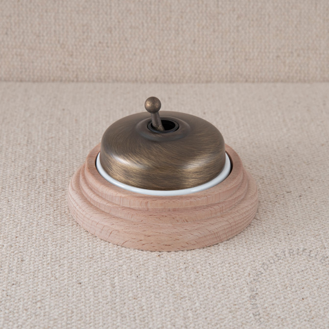 BP Dimbler bronze base BL manette laiton vieilli socle Bois brut