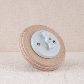 BP Garby Colonial porc. BL manette BL + plaque bois brut