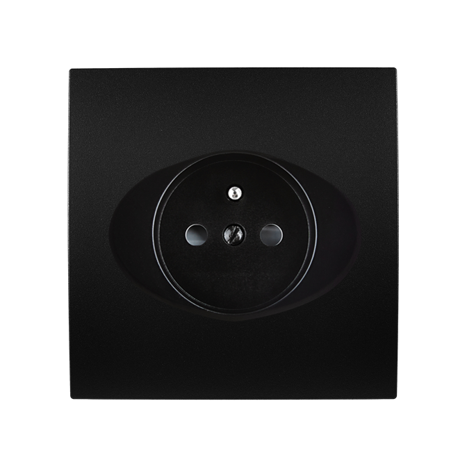 Façade Karo Noir Soft Touch Simple PC 2P+T - Façade à clip.