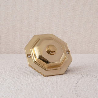 BOUTON DE SONNETTE 12 V DIAM 75MM LAITON POLI