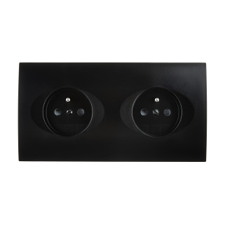 Façade Karo Noir Double Horizontale PC Pc