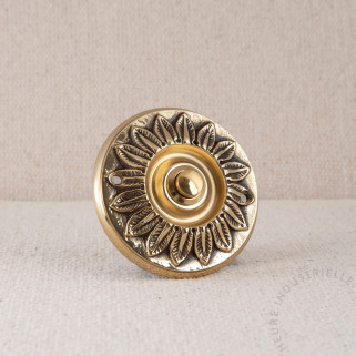 BOUTON DE SONNETTE 12V LAITON POLI DIAM 80MM