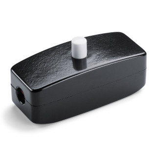 Interrupteur à câble en Bakélite® avec bouton poussoir blanc