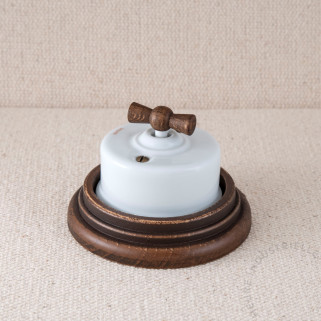 BP rotatif Garby porc. blche manette hêtre vieilli socle bois vieilli