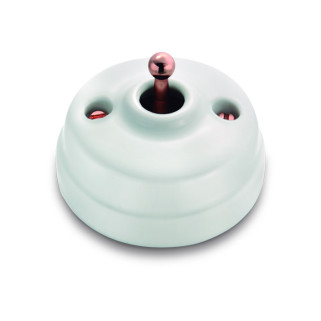 VV et manette cuivre porcelaine blanche ss passe-câble