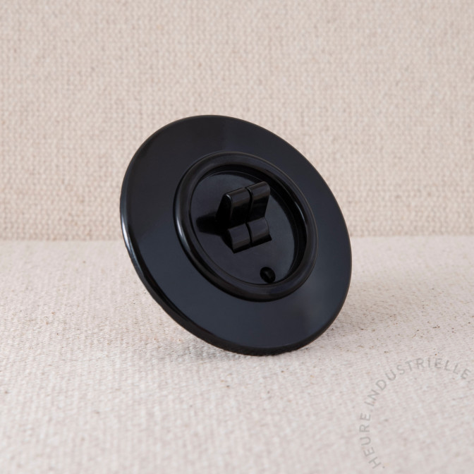 Interrupteur à bascule double THPG Bakélite noir rond