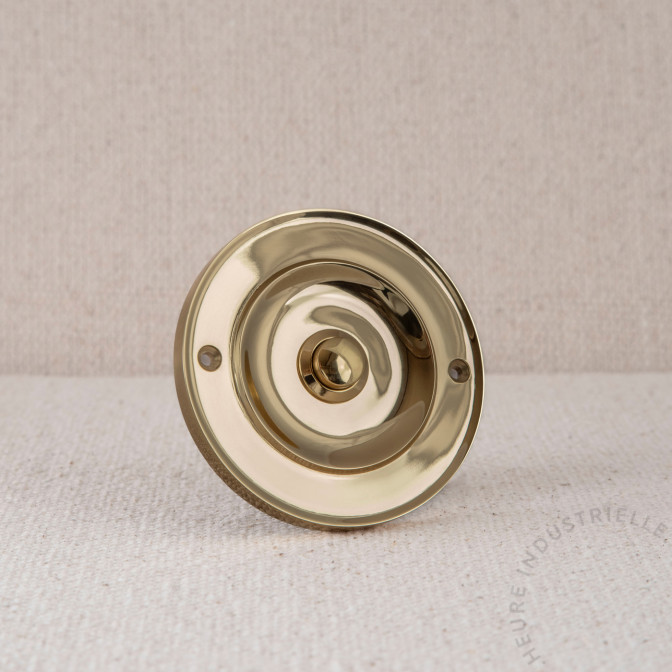 BOUTON DE SONNETTE 12V. DIAM. 75MM LAITON POLI