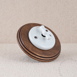 BP Garby Colonial porc. BL manette BL + plaque bois vieilli