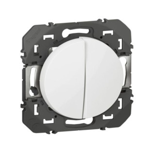 Poussoir double dooxie 6A 250V~ finition blanc