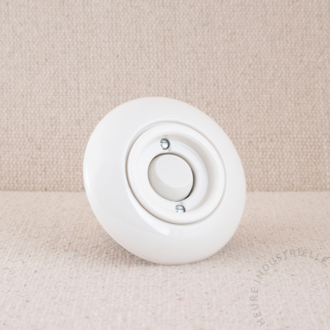 Bouton poussoir rocker THPG porc. blanche