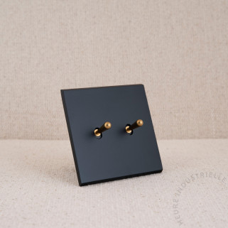 Commande Duo double Modelec Confidence noir levier laiton