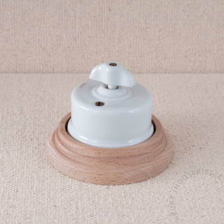 Interrupteur Garby avec manette Retro en porcelaine sur socle bo