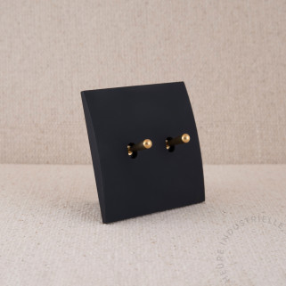 Commande Duo double Modelec karo noir soft touch levier laiton