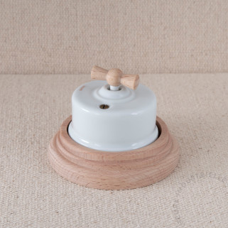 Interrupteur Garby avec manette papillon sur socle bois