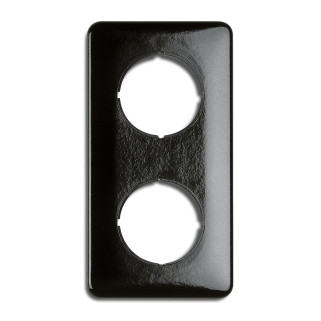 PLAQUE DOUBLE RECTANGULAIRE BAKELITE NOIRE