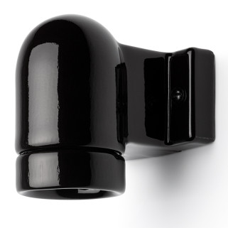 APPLIQUE EN ANGLE PORCELAINE NOIRE E27 75W M