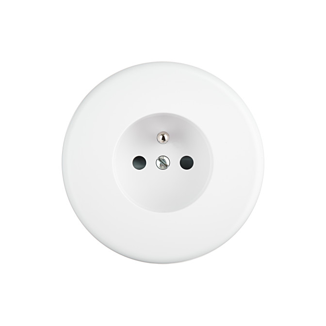 Façade Iris Blanc Simple Prise courant 2P+T - Façade à clip.