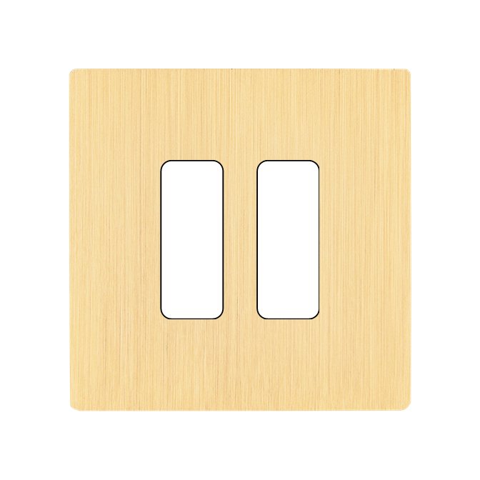 Façade M Laiton Brosse Simple 2 Boutons magnétique