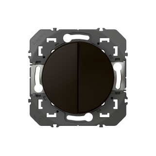Double interrupteur ou va-et-vient dooxie 10AX 250V~ - noir