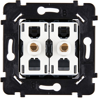 Mécanisme 2 Vv Et/Ou Poussoir Dore Support Blanc Collection Hitera