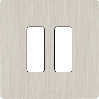 Façade M Nickel Brosse Simple 2 Boutons magnétique