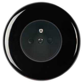 Façade Iris by MODELEC Porcelaine noire simple poste PC 2P+T