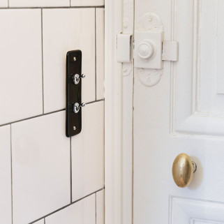 Va-et-Vient (VV) double Porcelaine Noire Leviers+Vis Chrome