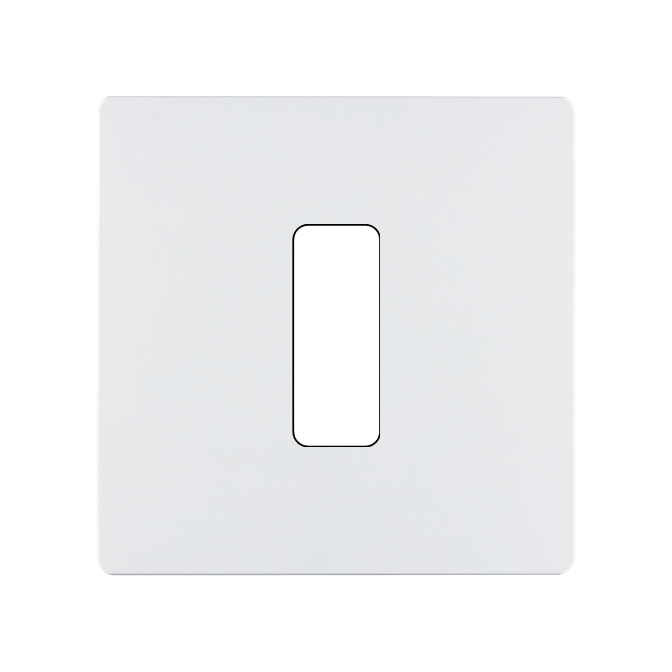 Façade M Blanc Mat Simple 1 Bouton magnétique