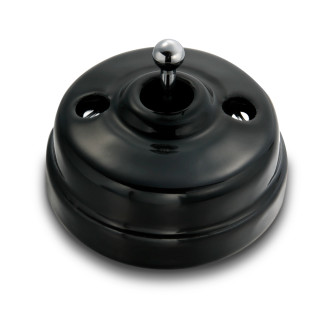 VV et manette chrome brillant porcelaine noire ss passe-câble