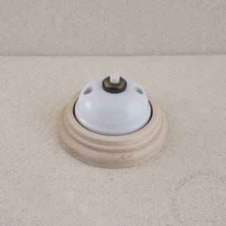 BPR Garby porc. blanche bouton rond blanc  socle hêtre vieilli