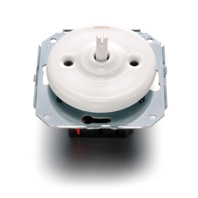 Bouton poussoir rotatif porcelaine blanche