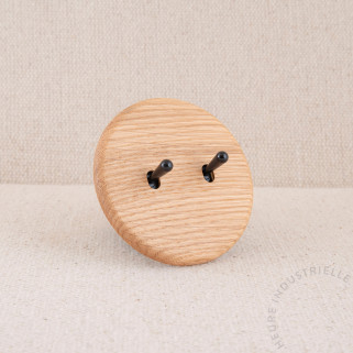 Interrupteur double Modelec Iris chêne clair levier noir