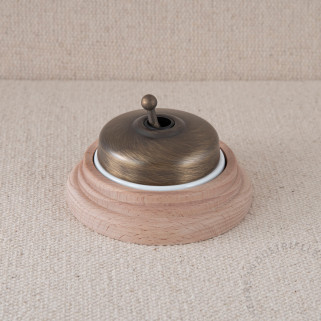 BP Dimbler doré satin base BL manette doré socle Bois vieilli