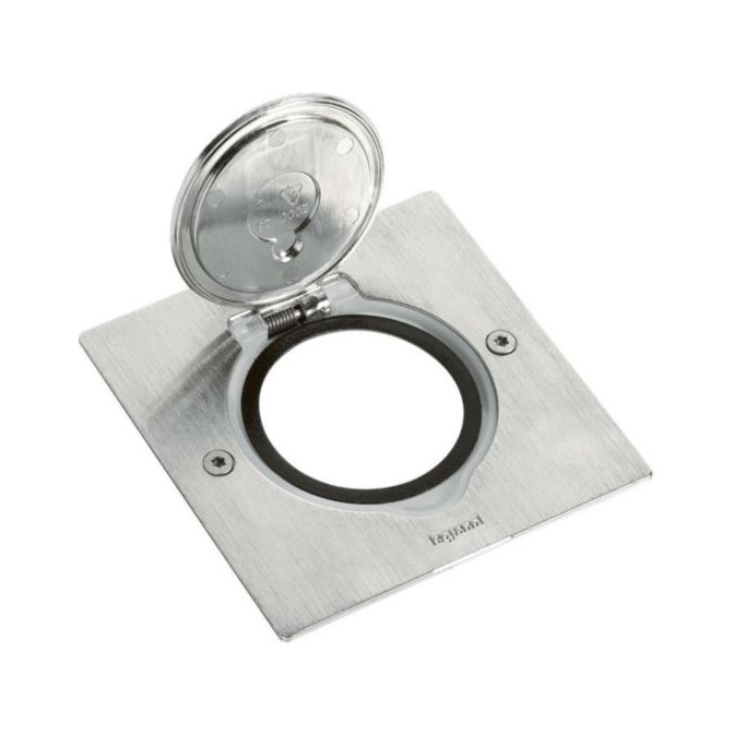 Platine de sol carrée pour méca Mosaic 1 poste - inox brossé