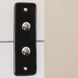 Interrupteur ADR x HI Double Chrome Plaque Porcelaine Noire