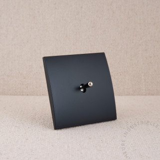 Commande Duo simple Modelec karo blanc soft touch levier acier