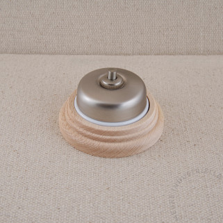 BPR Dimbler nickel satin base BL et bouton chrome socle Bois brut