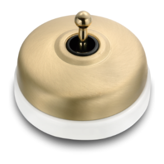 VV doré satin manette doré brillant porcelaine blanche ss passe-câble