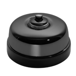 Poussoir et manette nickel noir porcelaine noire ss passe-câble