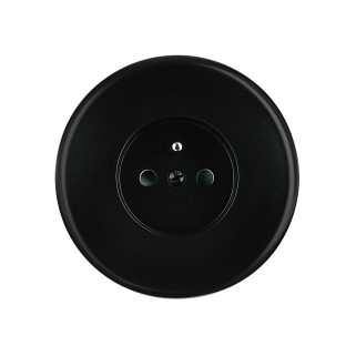 Façade Iris Noir Simple Prise courant 2P+T - Façade à clip.