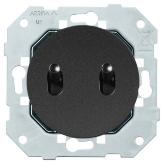 Double VV DOM 10AX-250V~ à levier et enjoliveur noir mat