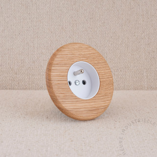 Prise de courant simple Iris Bois MODELEC x Heure Industrielle