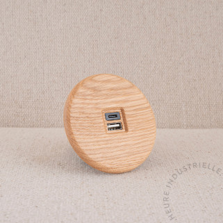 Chargeur 2 ports USB A+C IRIS Bois