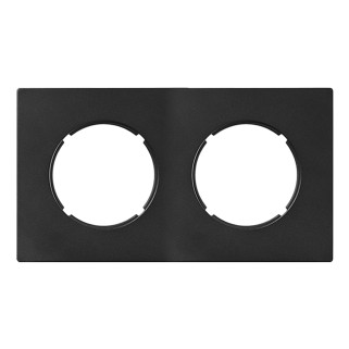 Plaque DOM 2 postes Noir mat